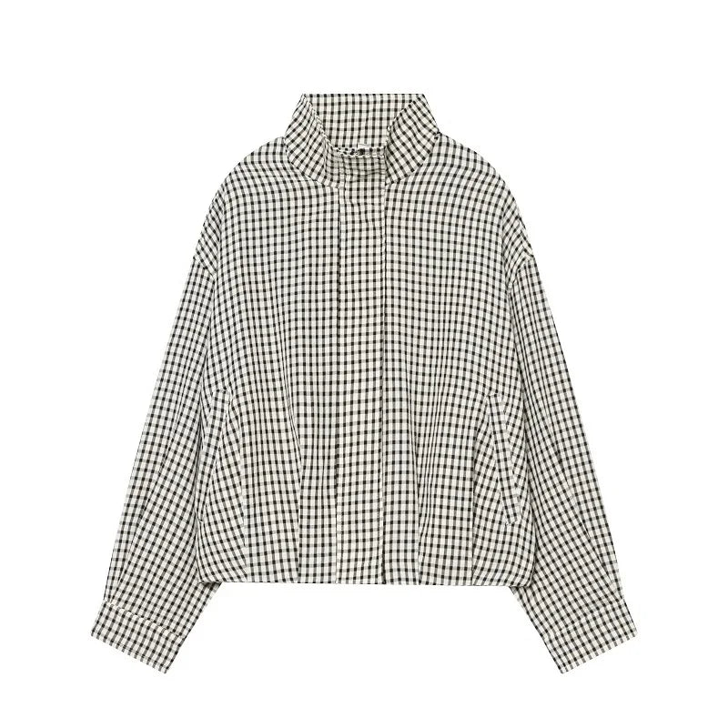 Women's Plaid Bomber Jacket