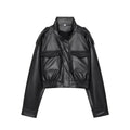 Women's Faux Leather Cropped Jacket
