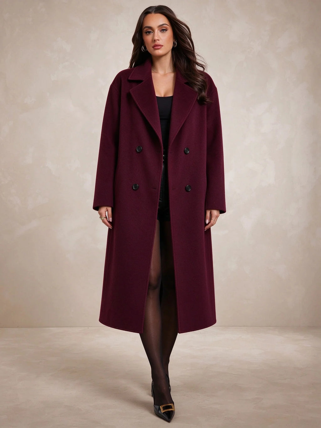 Z-Axis Women's Oversized Double-Breasted Coat