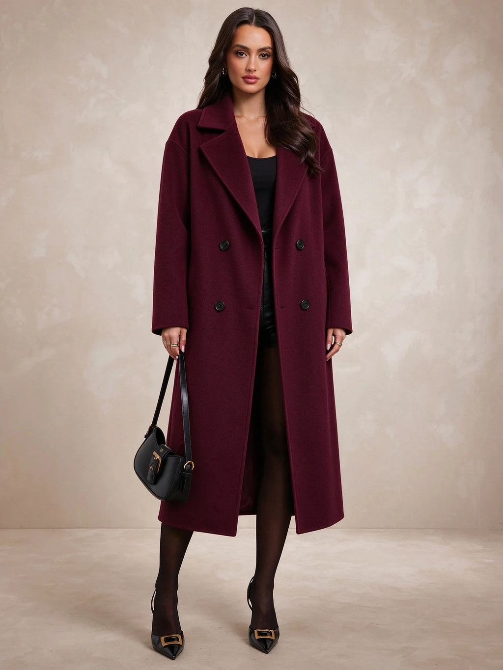 Z-Axis Women's Oversized Double-Breasted Coat