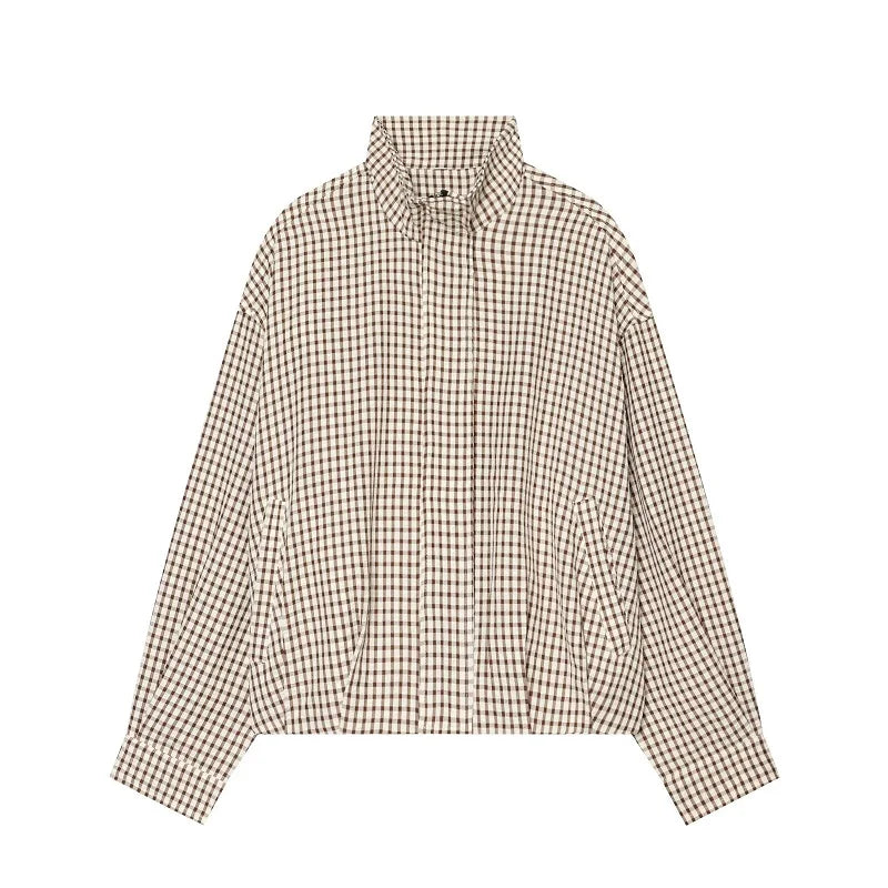 Women's Plaid Bomber Jacket