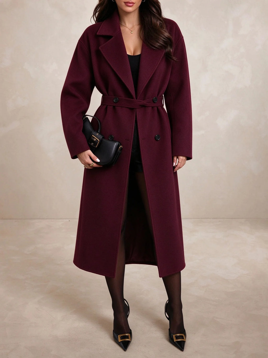 Z-Axis Women's Oversized Double-Breasted Coat