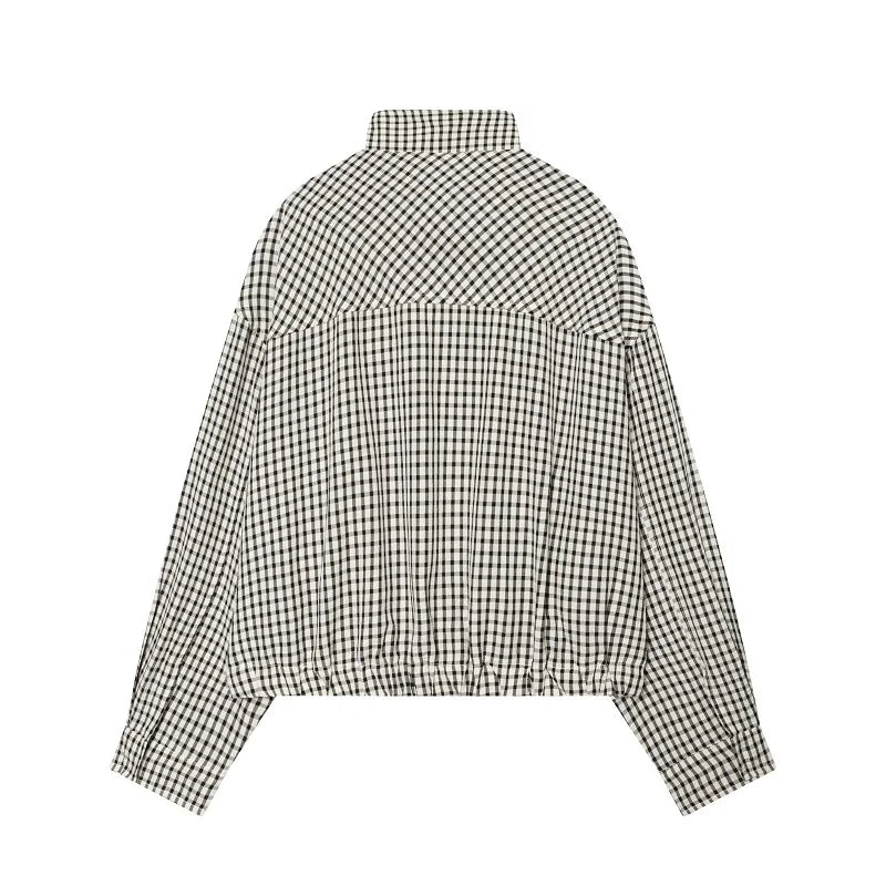 Women's Plaid Bomber Jacket