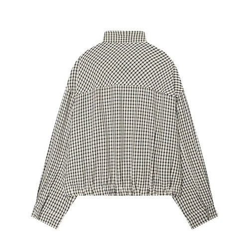 Women's Plaid Bomber Jacket