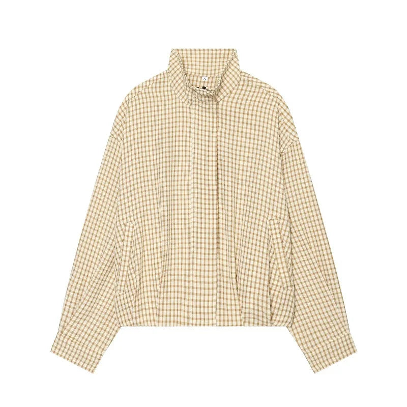 Women's Plaid Bomber Jacket