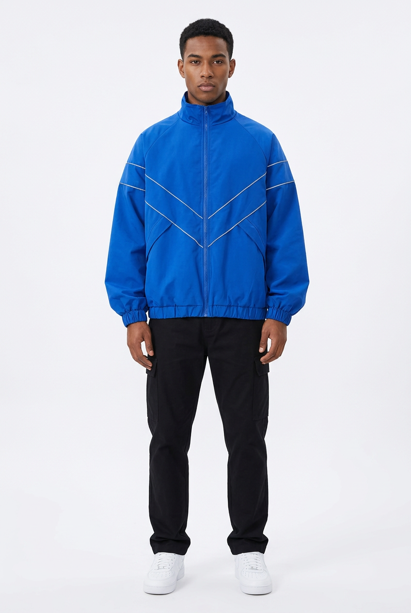 Z-Axis Reflective Striped Windbreaker – Men's Streetwear Jacket