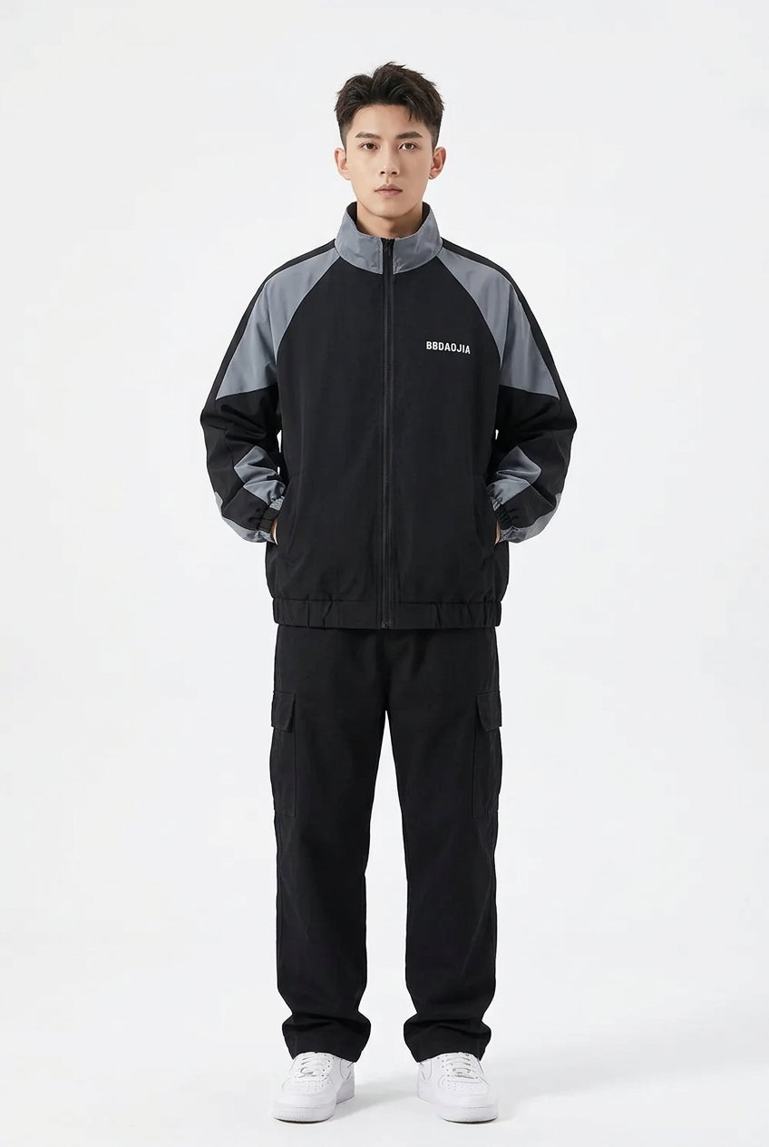 Z-Axis Reflective Striped Windbreaker – Men's Streetwear Jacket