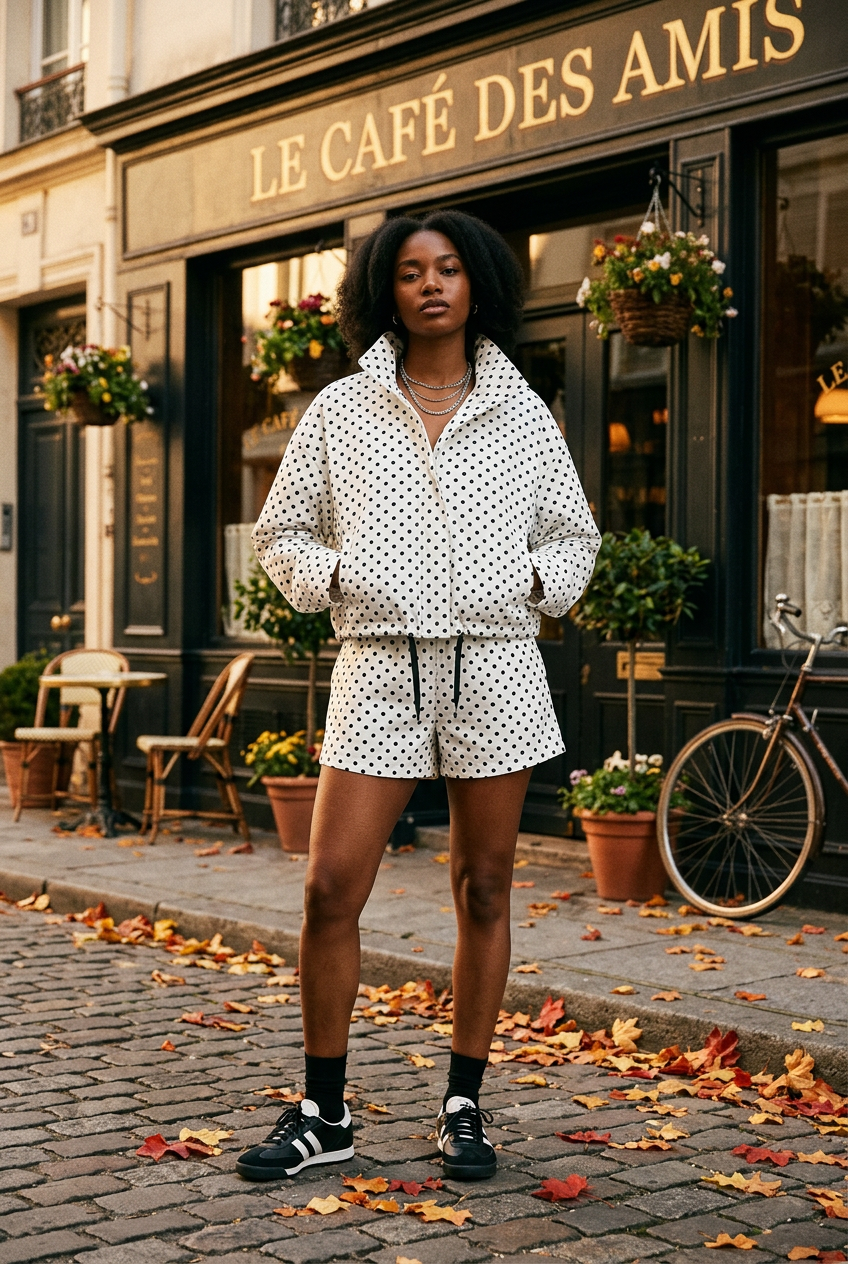 Z-Axis Polka Dot Bomber Jacket – Women's Oversized Streetwear Coat