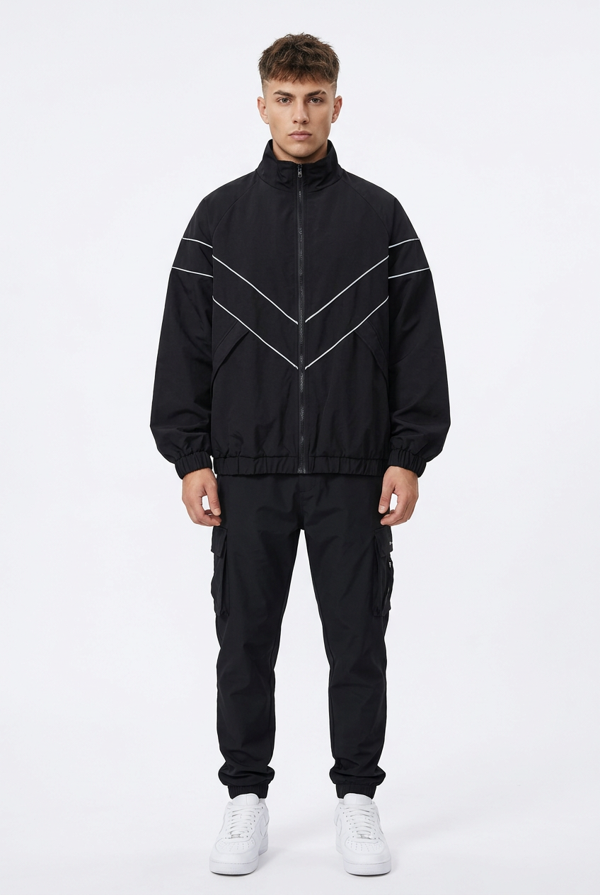 Z-Axis Reflective Striped Windbreaker – Men's Streetwear Jacket